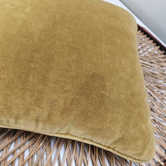 Vintage 70s Smokey Topaz Needlepoint Pillow Wool Yarn Tan Rust Blue Olive Velvet - Picture 7 of 8